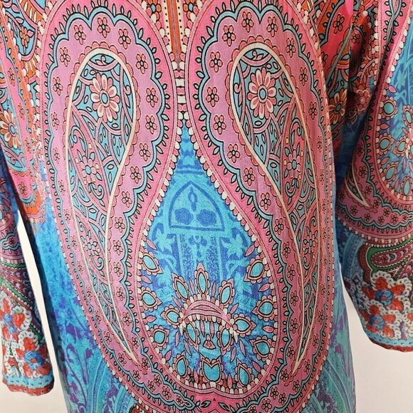 TRUE Colours Size L, XL Silk Long Kimono SequinCardigan Lightweight Pink Robe - Picture 11 of 16